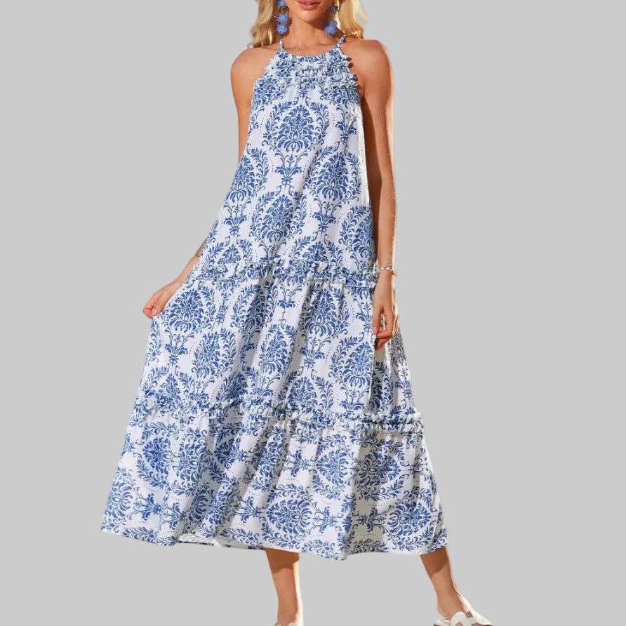 Juliette | Boho halter vrstvené maxi šaty