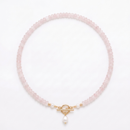 Pink Bead Pearl Necklace