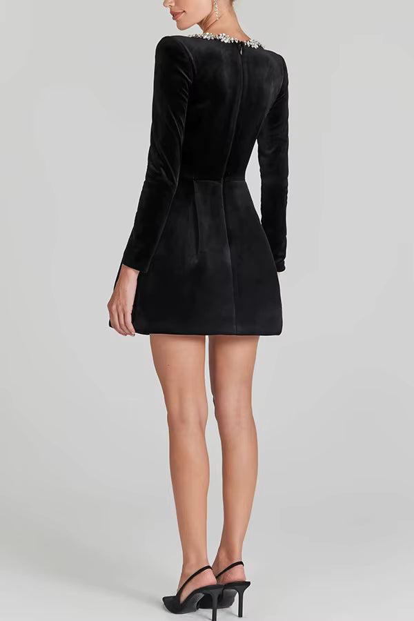 Eliza | Diamond-Trim Mini Dress