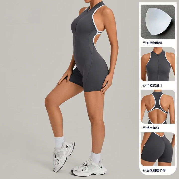 Světla | Sportovní overal s colour-block designem a zipem na zádech