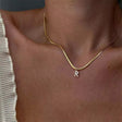 Melly® Diamond Initial Herringbone Necklace (Bundle)
