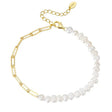 Rhoni® 14K Gold Paper Clip Pearl Bracelet (Bundle)