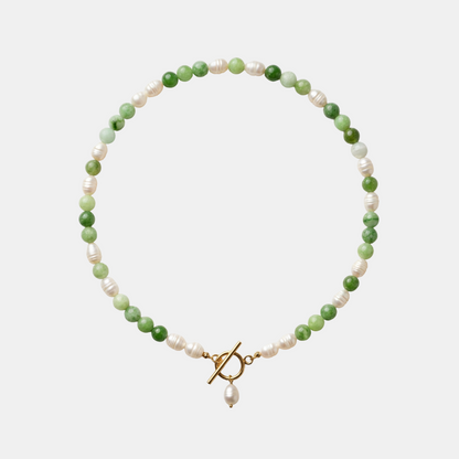 Sage Jade Pearl Necklace