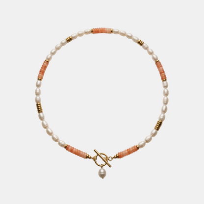 Sunrise Pearl Carnelian Necklace
