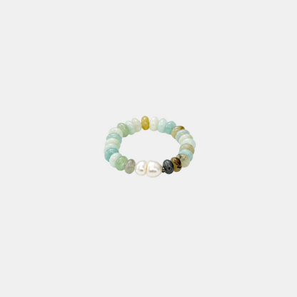 Turquoise Bead Pearl Ring