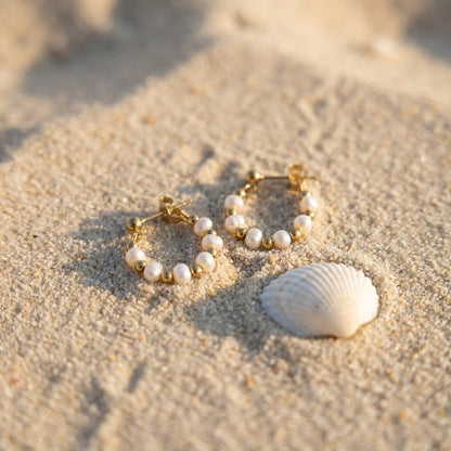 Classic Pearl Hoops