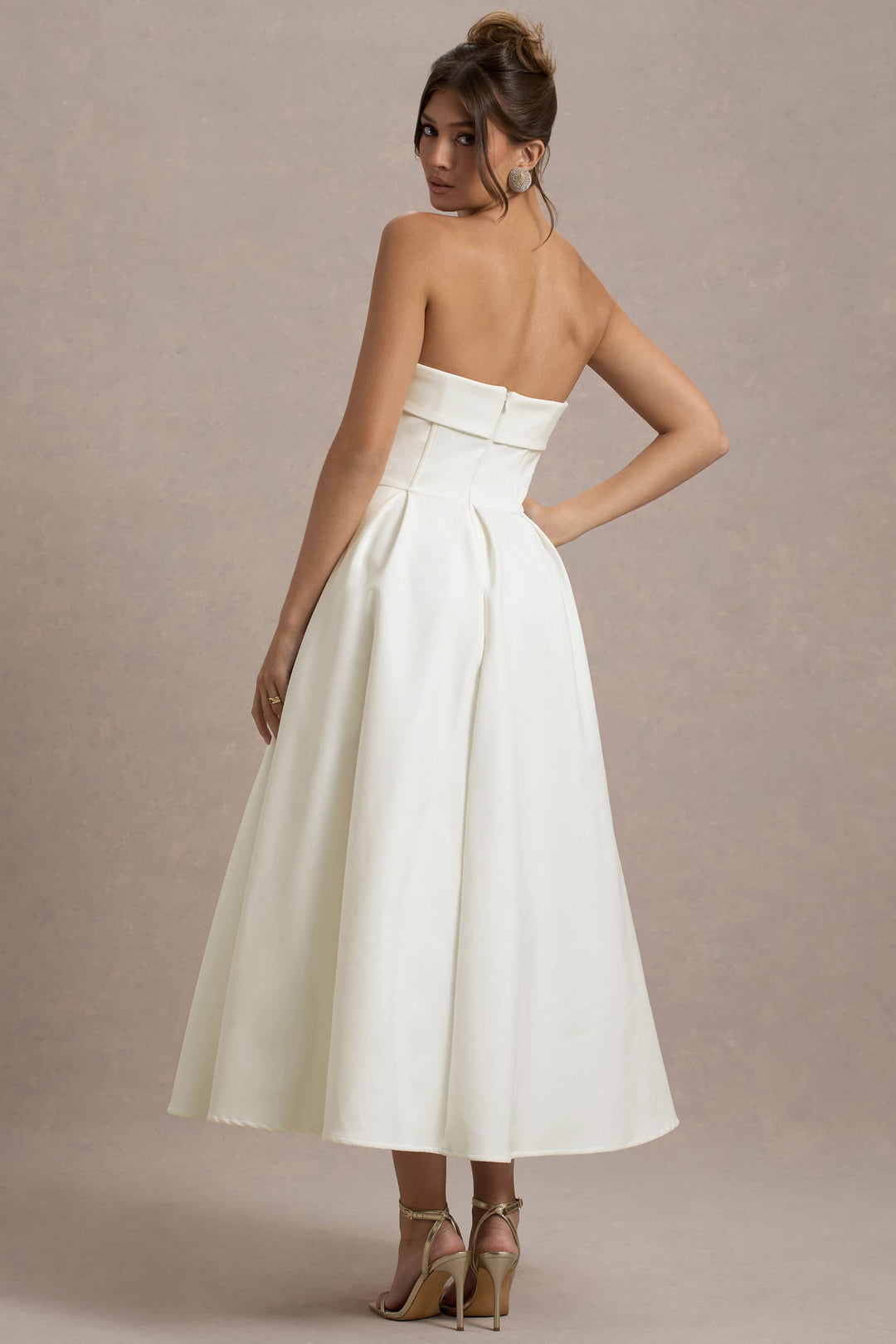 ANNE | Elegantní midi šaty s odhalenými rameny