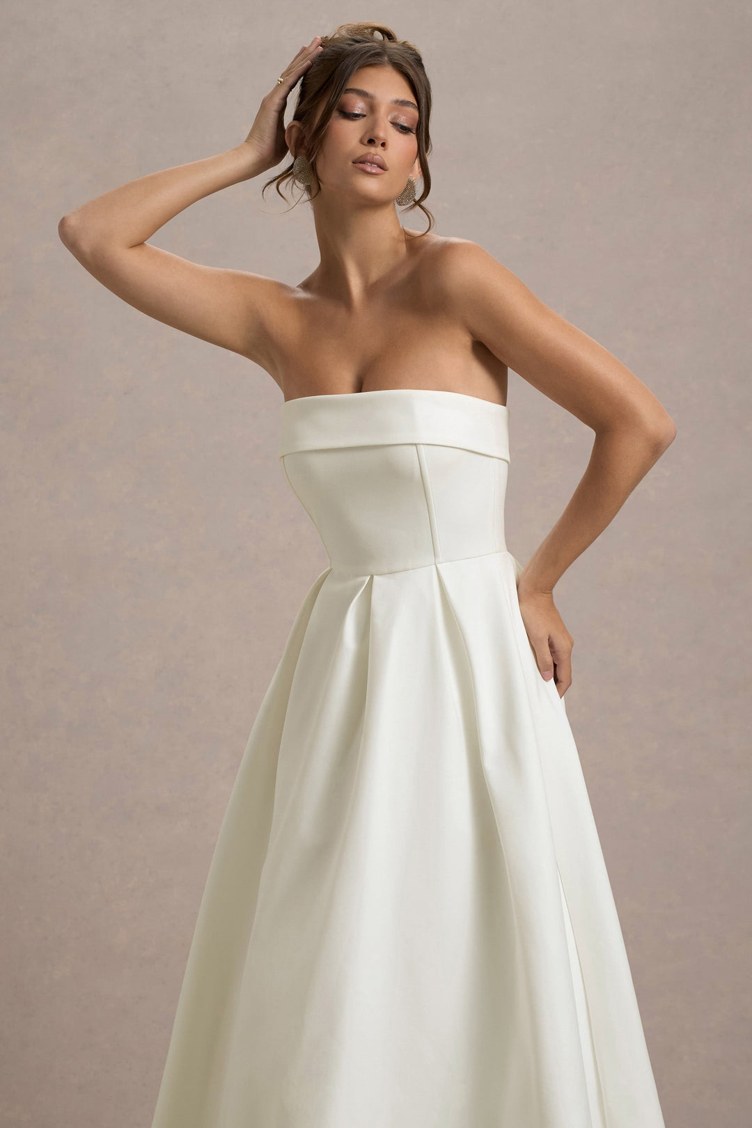 ANNE | Elegantní midi šaty s odhalenými rameny