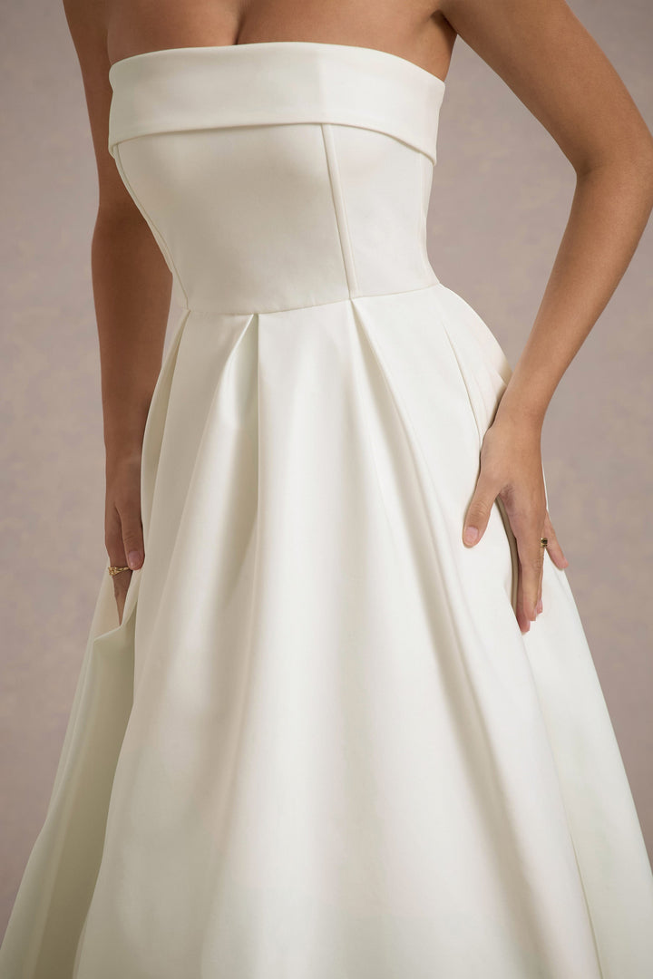 ANNE | Elegantní midi šaty s odhalenými rameny
