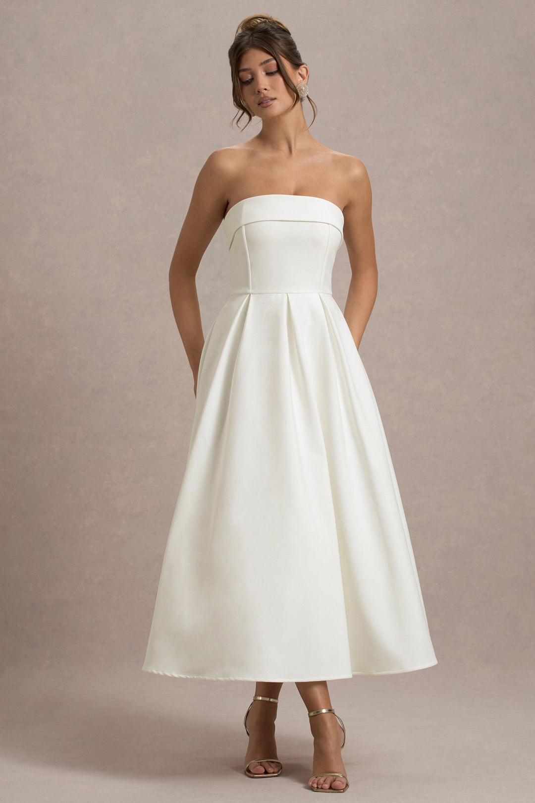 ANNE | Elegantní midi šaty s odhalenými rameny