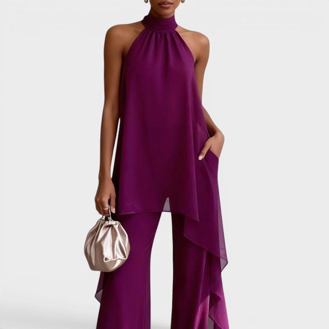 CLARA | Elegantní komplet s halter výstřihem