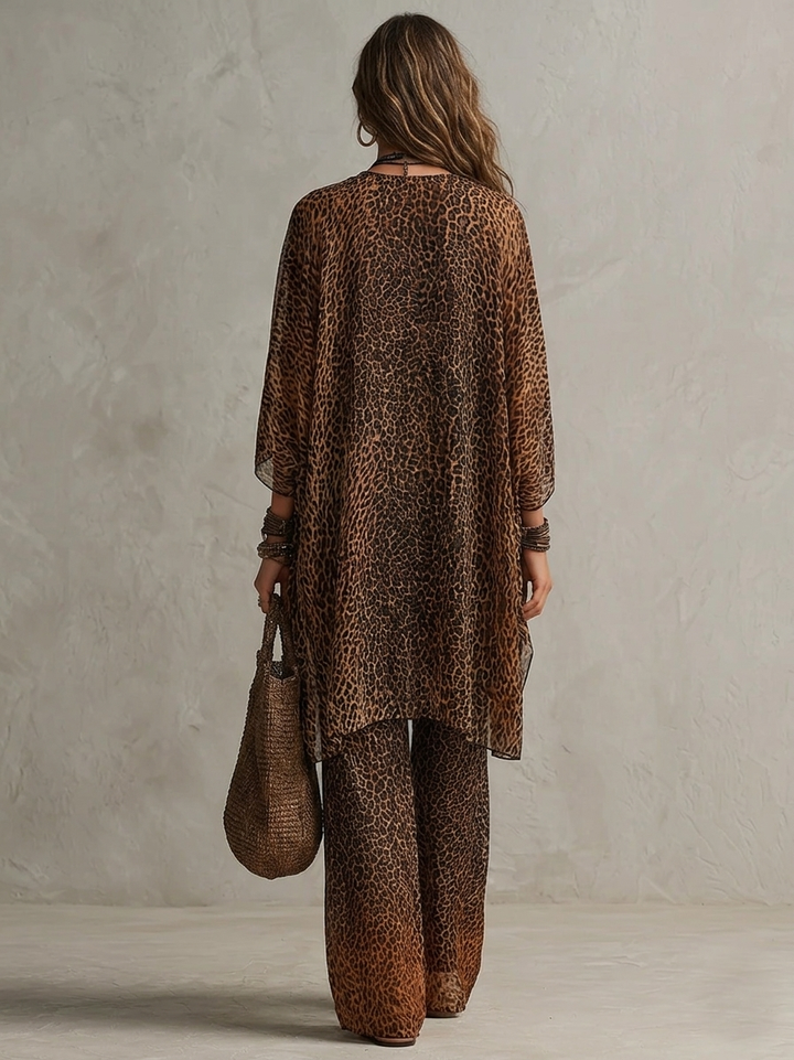 Rosalie | Třídílný luxusní komplet s leopardím vzorem