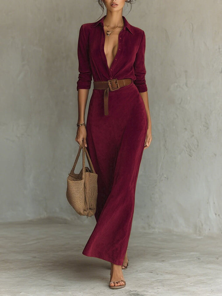 Célianne | Chic Suede Maxi Šaty