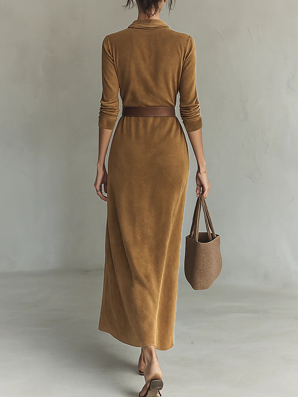 Célianne | Chic Suede Maxi Šaty