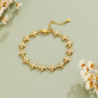 Crystal Blossom Clustered Bracelet