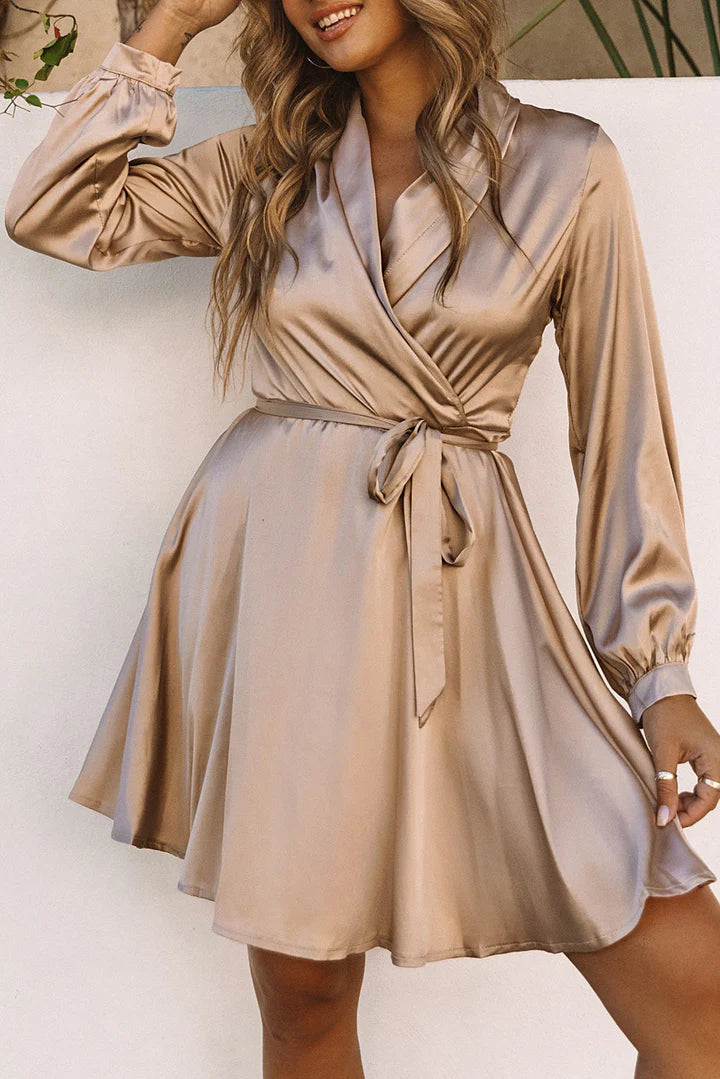 Charlotte Satin Wrap Dress