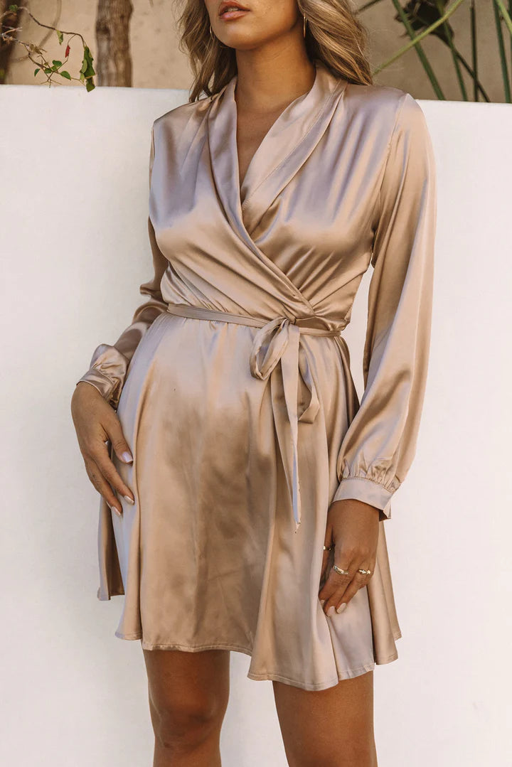 Charlotte Satin Wrap Dress