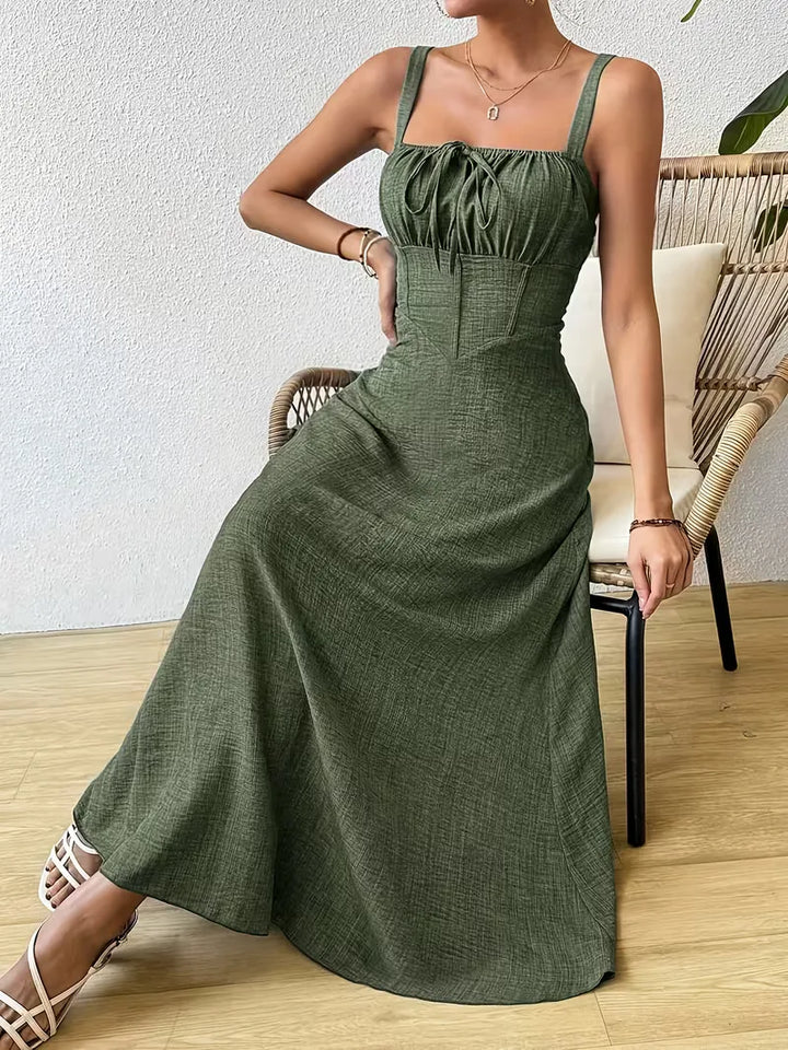 Zavinovací maxi šaty s tenkými ramínky | Splývavá elegance pro teplé dny