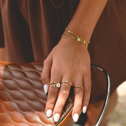 Elara Crystal Bloom Gold Bracelet