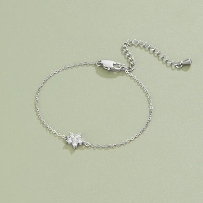 Elara Crystal Bloom Silver Bracelet