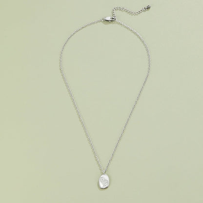 Engraved Wildflower Silver Necklace
