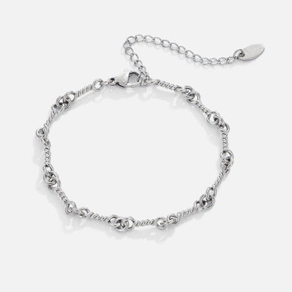 Figaro Silver Knot Chain Bracelet