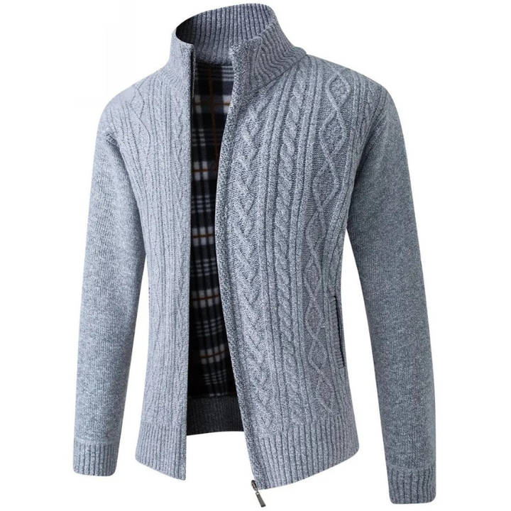 Harold | Cable Knit Zipper Cardigan