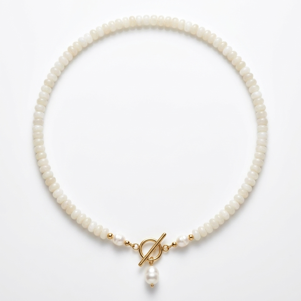 White Bead Pearl Necklace