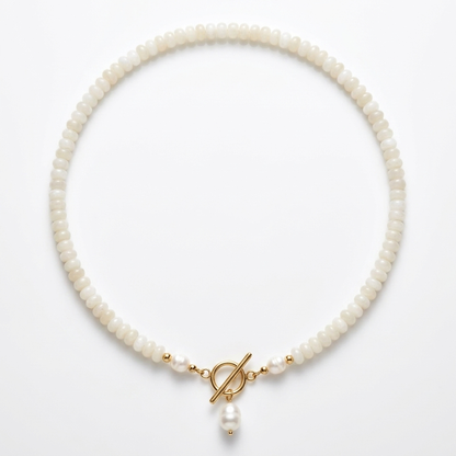 White Bead Pearl Necklace