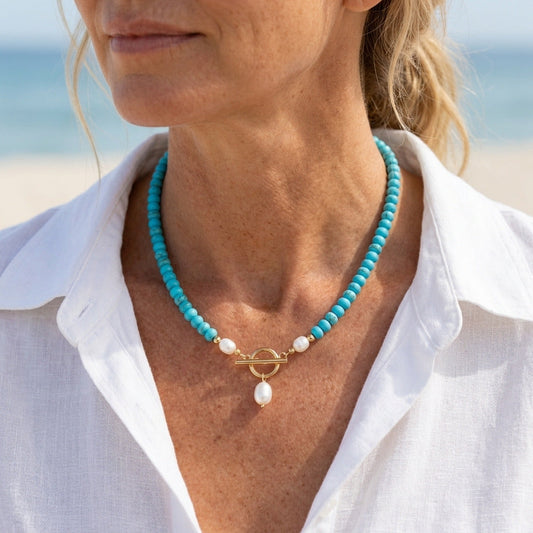 Lagoon Bead Pearl Necklace