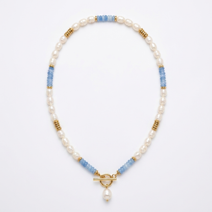 Coastal Pearl Aquamarine Necklace