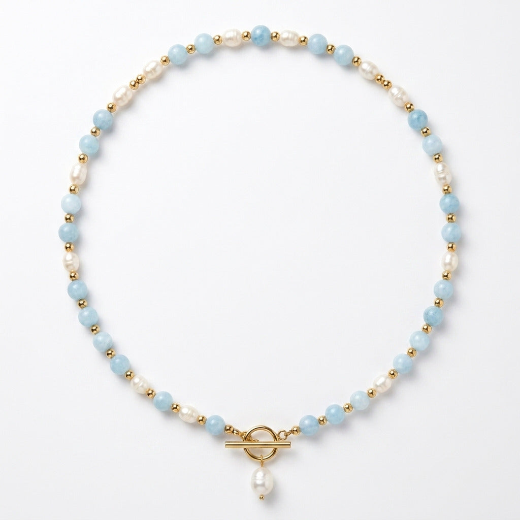 Coastal Blue Pearl Necklace