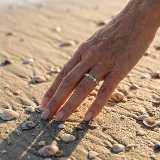 Coastal Blue Pearl Ring