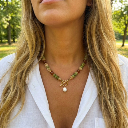 Woodland Bead Pearl Necklace