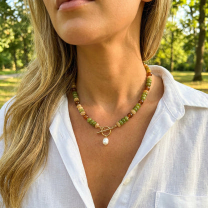 Woodland Bead Pearl Necklace