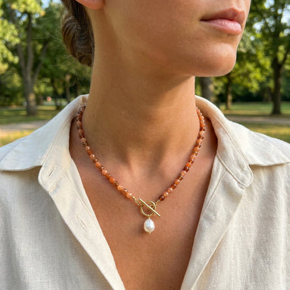 Cinnamon Nature Stone Necklace