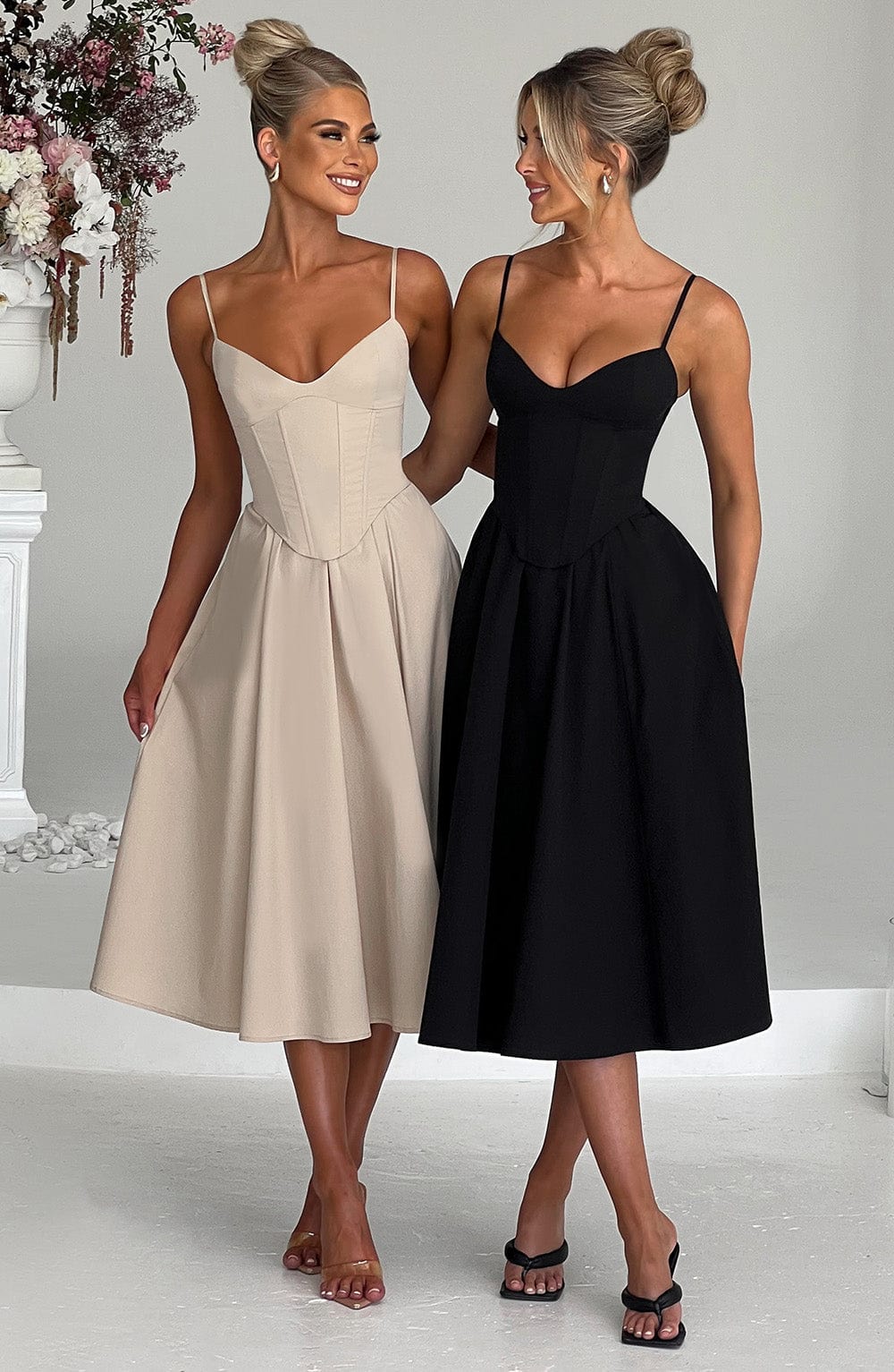 MAILEEN | Elegantní midi šaty v korzet stylu