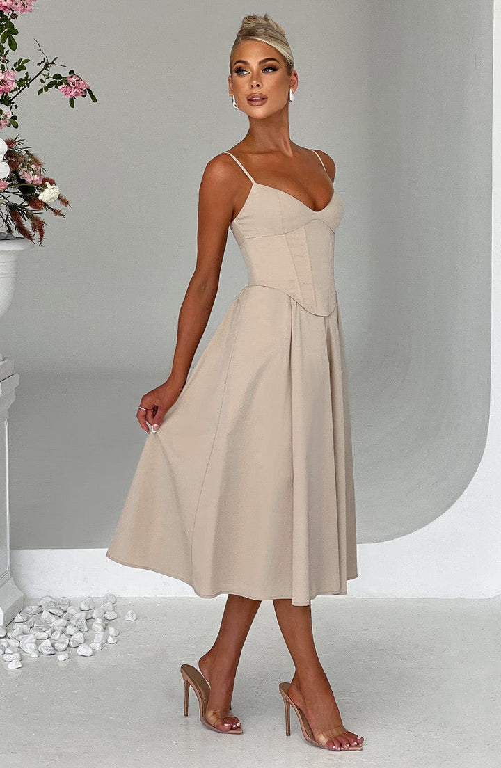 MAILEEN | Elegantní midi šaty v korzet stylu