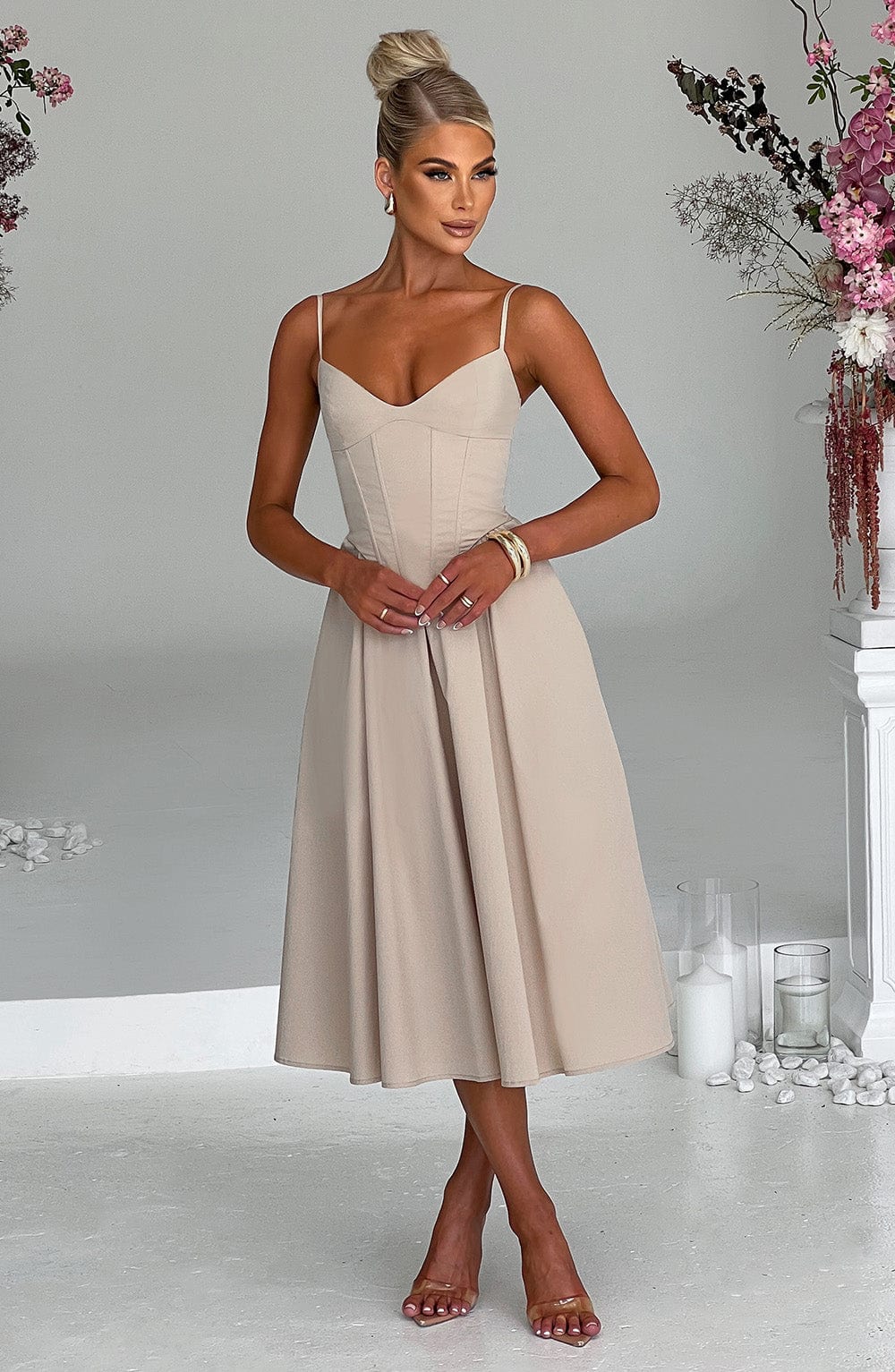 MAILEEN | Elegantní midi šaty v korzet stylu