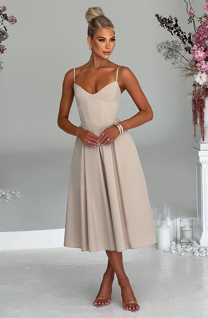 MAILEEN | Elegantní midi šaty v korzet stylu