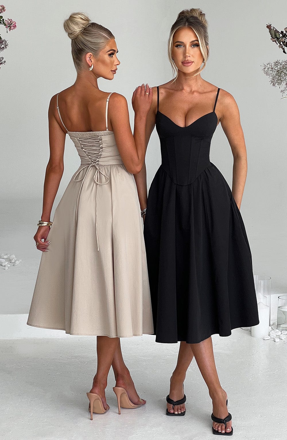 MAILEEN | Elegantní midi šaty v korzet stylu