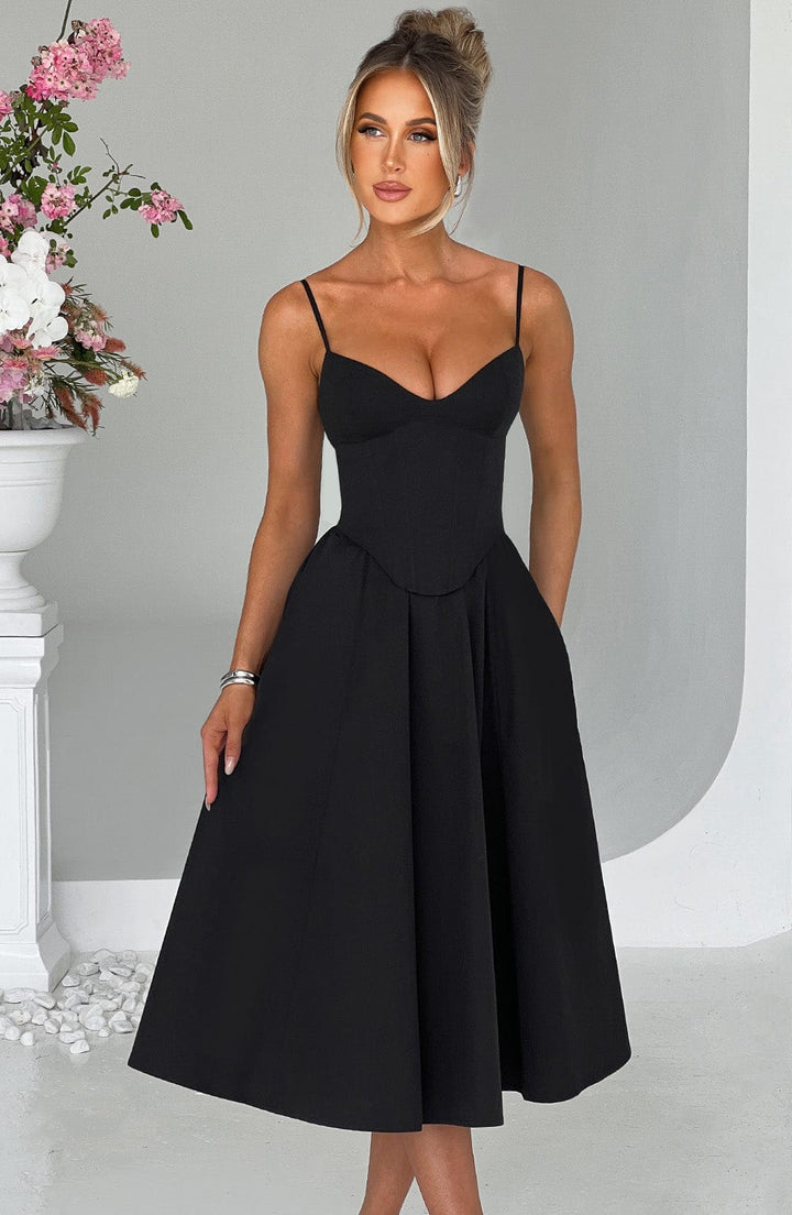 MAILEEN | Elegantní midi šaty v korzet stylu