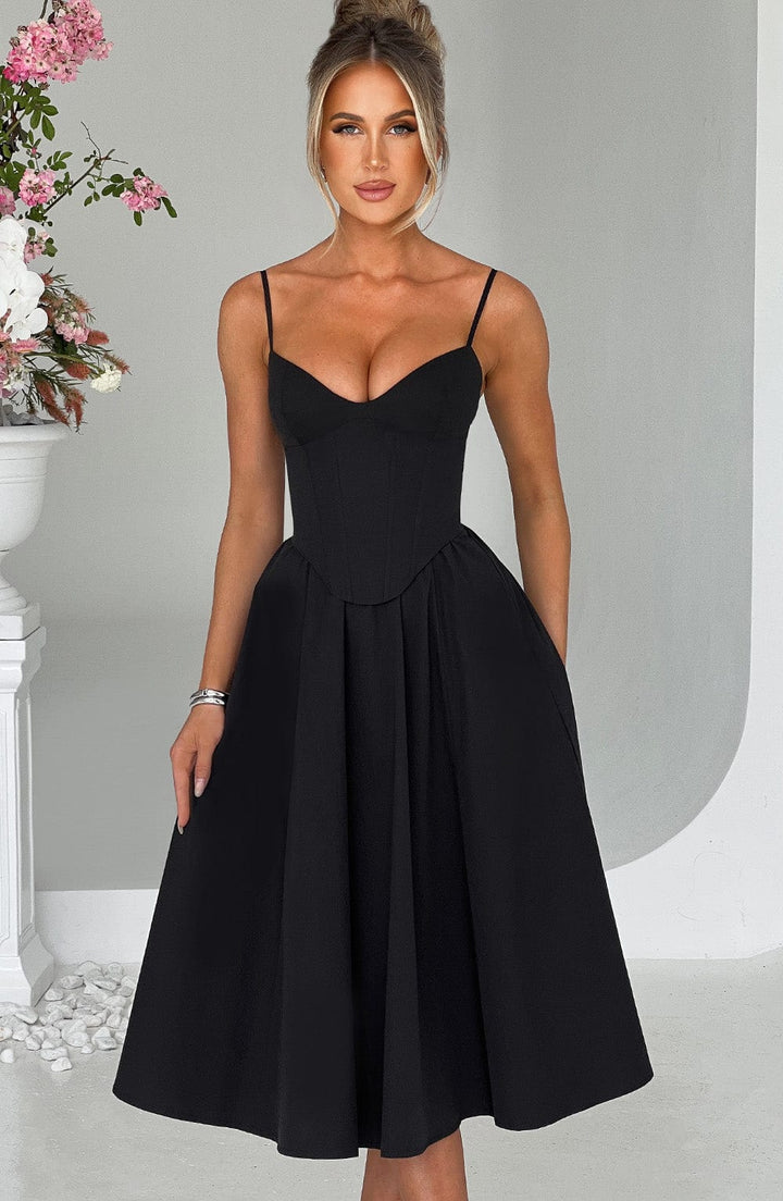 MAILEEN | Elegantní midi šaty v korzet stylu