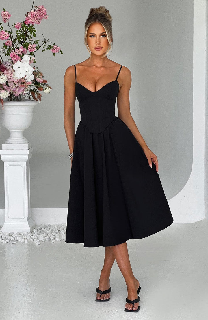 MAILEEN | Elegantní midi šaty v korzet stylu