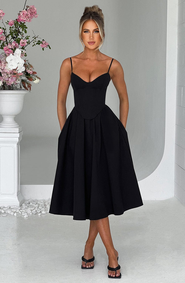 MAILEEN | Elegantní midi šaty v korzet stylu
