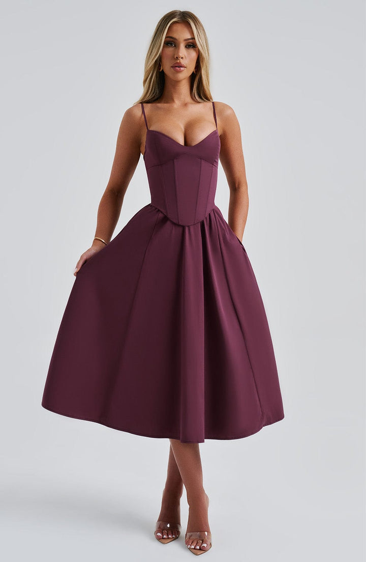 MAILEEN | Elegantní midi šaty v korzet stylu