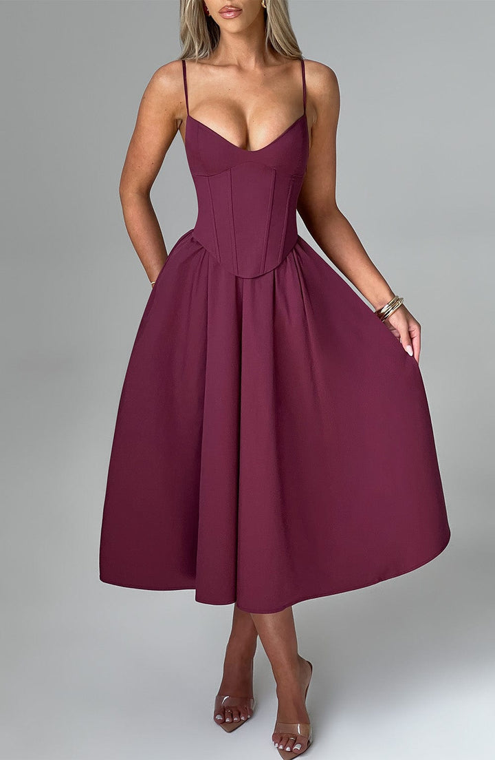 MAILEEN | Elegantní midi šaty v korzet stylu