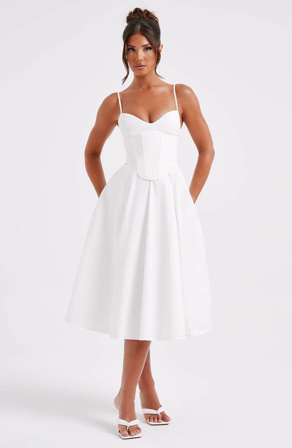 MAILEEN | Elegantní midi šaty v korzet stylu