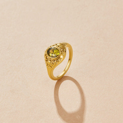 Mystic Emerald Gold Ring