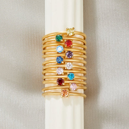 November Birthstone 18K Gold Ring